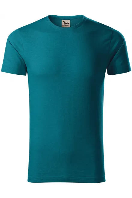 Herren-T-Shirt aus strukturierter Bio-Baumwolle - petrol blue, M