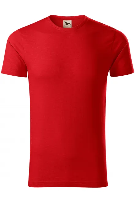 Herren-T-Shirt aus strukturierter Bio-Baumwolle - rot, M
