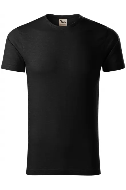 Herren-T-Shirt aus strukturierter Bio-Baumwolle - schwarz, M