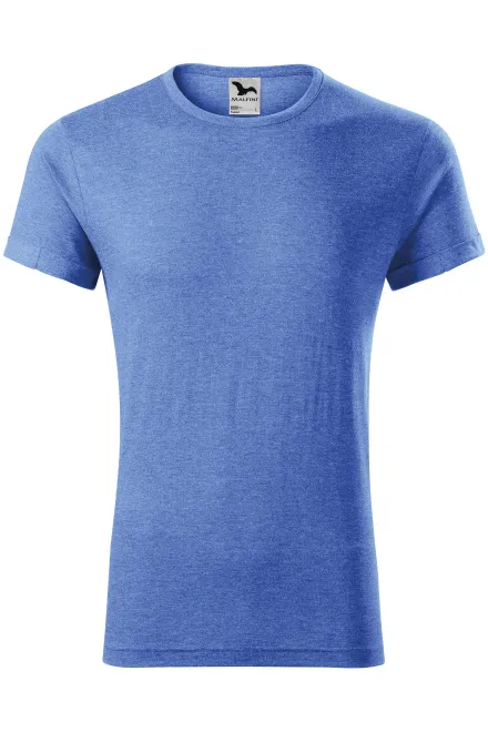 Herren T-Shirt mit gerollten Ärmeln - blauer Marmor, S