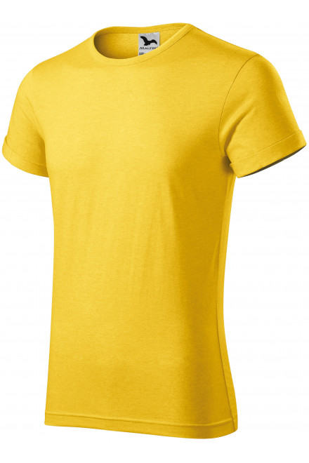 Herren T-Shirt mit gerollten Ärmeln, gelber Marmor, einfarbige T-Shirts