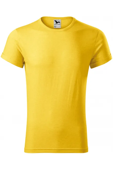 Herren T-Shirt mit gerollten Ärmeln - gelber Marmor, S