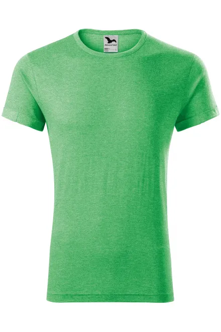 Herren T-Shirt mit gerollten Ärmeln - grüner Marmor, S