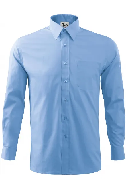 Herrenhemd mit langen Ärmeln - Himmelblau, 3XL