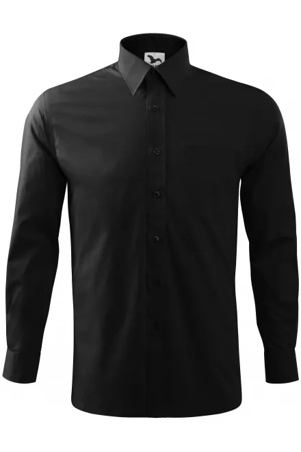 Herrenhemd mit langen Ärmeln - schwarz, 3XL