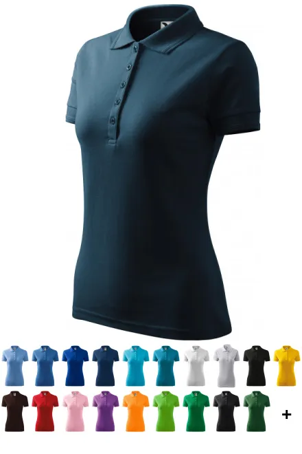 Damen elegantes Poloshirt, dunkelblau