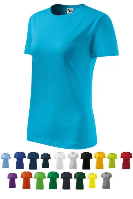 Damen klassisches T-Shirt, türkis