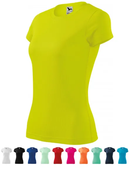 Damen Sport T-Shirt, Neon Gelb