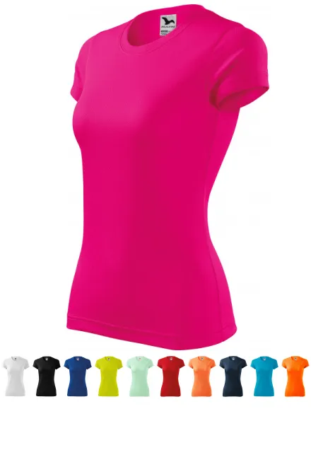 Damen Sport T-Shirt, neon pink