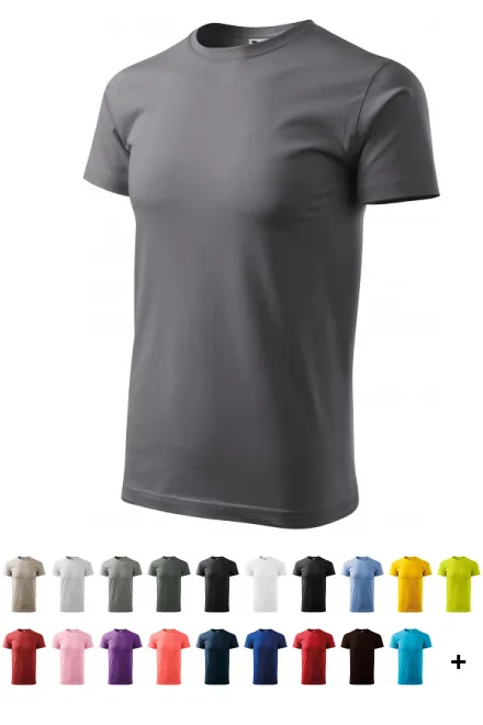 Das einfache T-Shirt der Männer, stahlgrau