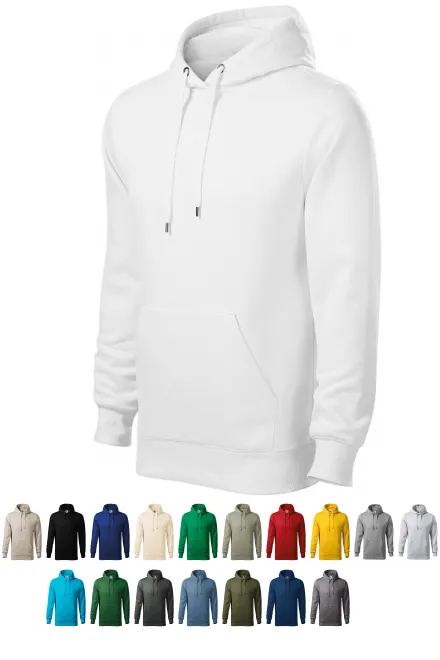 Herren Sweatshirt mit Kapuze ohne Reißverschluss, weiß