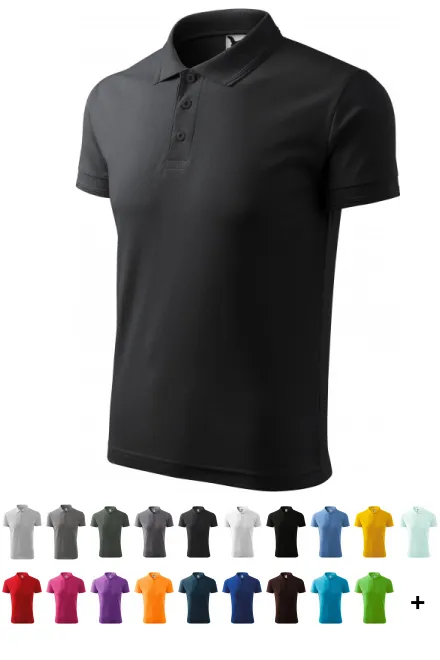 Loses Poloshirt der Männer, Ebenholz Grau