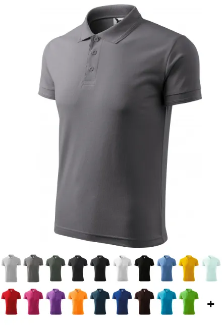 Loses Poloshirt der Männer, stahlgrau