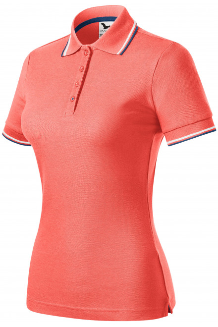 Klassisches Poloshirt für Damen, koralle, Damen-Poloshirts