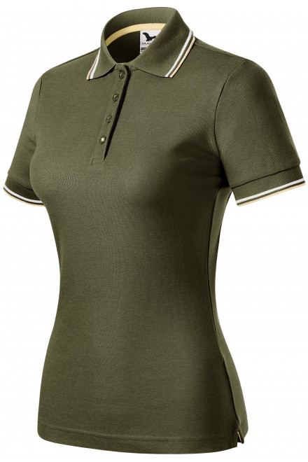Klassisches Poloshirt für Damen, military, Damen-T-Shirts