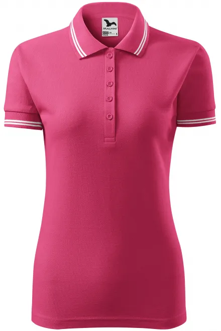 Kontrast-Poloshirt für Damen - lila, L
