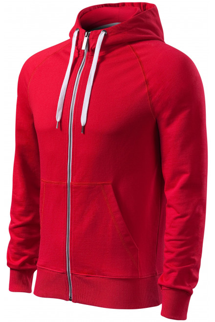 Kontrastiertes Herren-Sweatshirt mit Kapuze, formula red, Herren-Sweatshirts