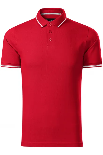 Kontrastiertes Poloshirt für Herren - formula red, XL