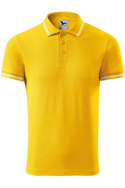 Kontrastiertes Poloshirt für Herren - gelb, S