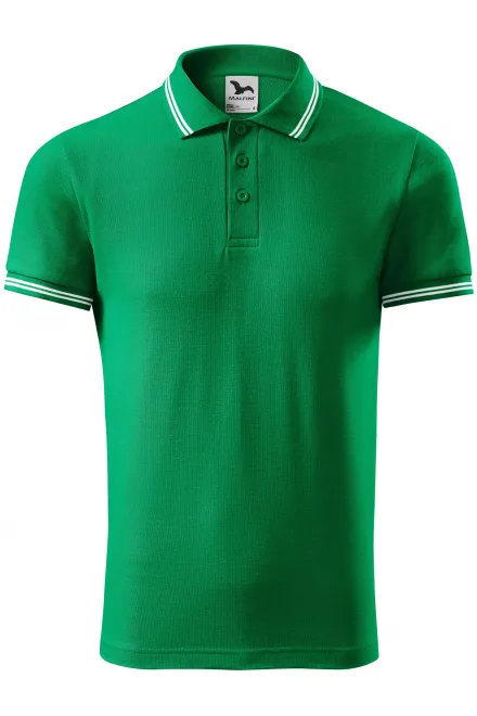 Kontrastiertes Poloshirt für Herren - Grasgrün, S