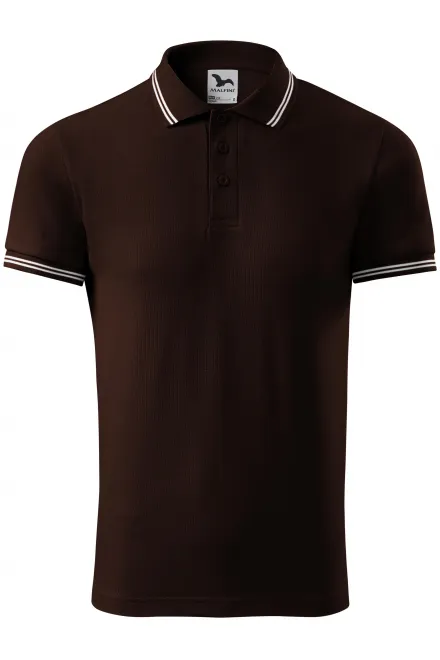 Kontrastiertes Poloshirt für Herren - Kaffee, S