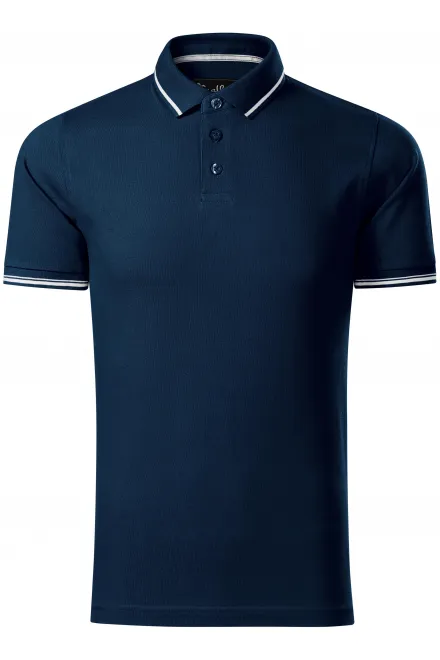 Kontrastiertes Poloshirt für Herren - dunkelblau, XL