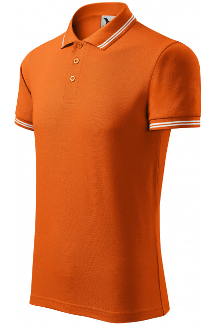 Kontrastiertes Poloshirt für Herren, orange, T-shirts herren