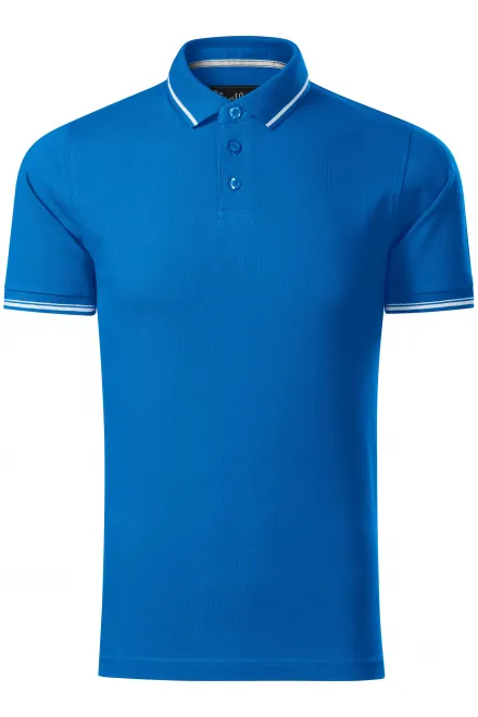 Kontrastiertes Poloshirt für Herren - meerblau, XL