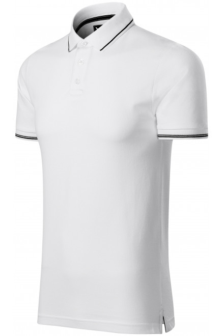 Kontrastiertes Poloshirt für Herren, weiß, T-shirts herren