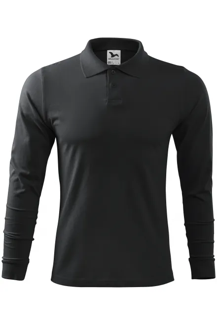 Langärmliges Poloshirt für Herren - Ebenholz Grau, S
