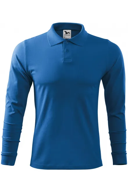Langärmliges Poloshirt für Herren - hellblau, S