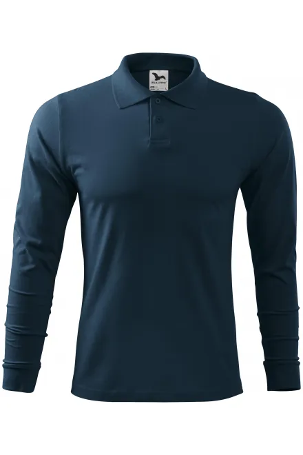 Langärmliges Poloshirt für Herren - dunkelblau, S