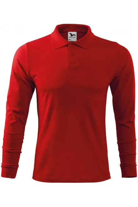 Langärmliges Poloshirt für Herren - rot, S
