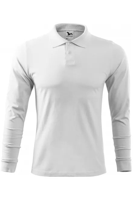 Langärmliges Poloshirt für Herren - weiß, S