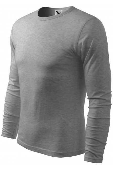 Langärmliges T-Shirt für Männer, dunkelgrauer Marmor, graue T-Shirts