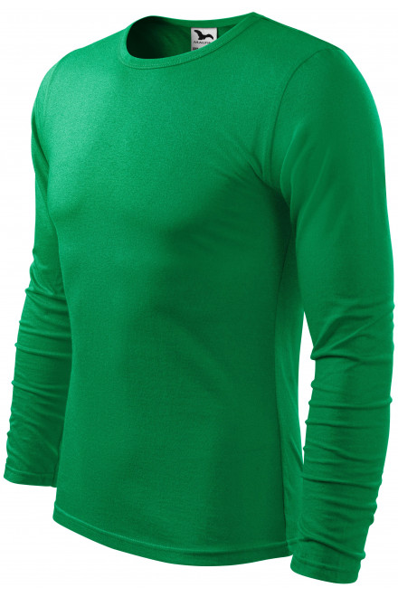 Langärmliges T-Shirt für Männer, Grasgrün, Baumwoll-T-Shirts