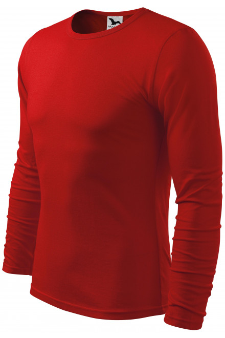 Langärmliges T-Shirt für Männer, rot, rote T-Shirts