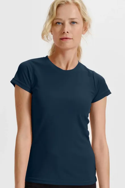 Damen Sport T-Shirt, dunkelblau
