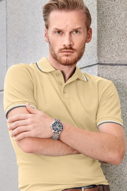 Klassisches Herren-Poloshirt, vanille