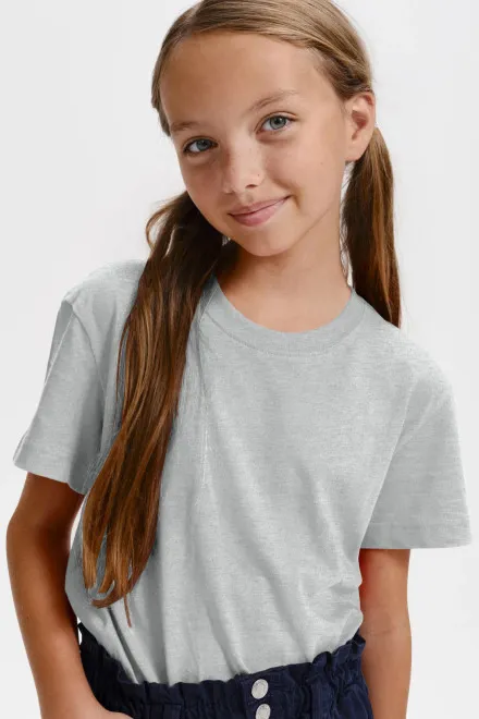 Leichtes Kinder T-Shirt, hellgrauer Marmor