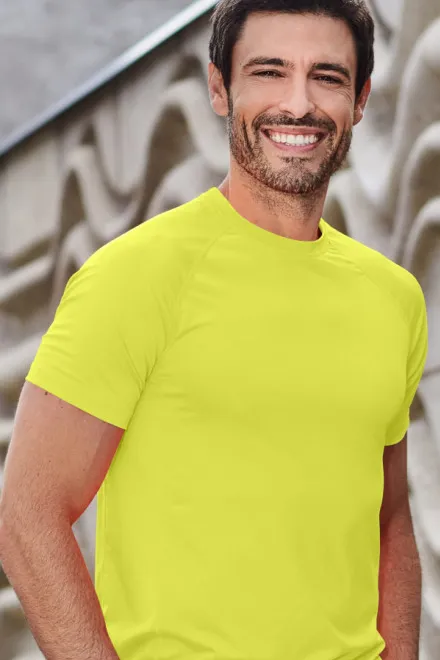 Sport-T-Shirt für Herren, Neon Gelb