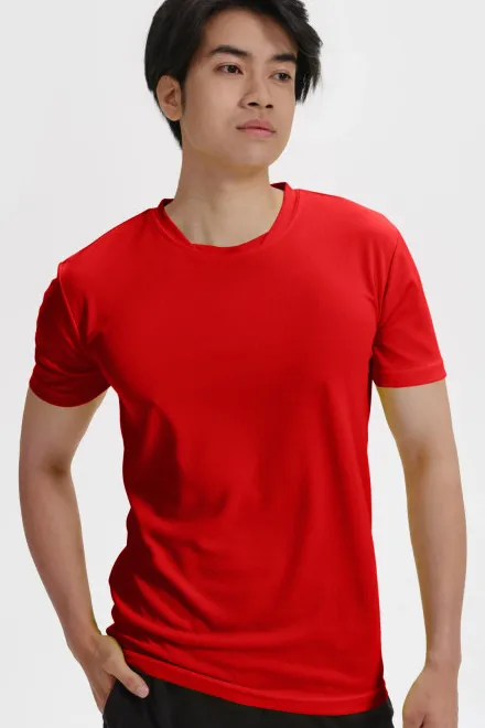 T-Shirt mit asymmetrischem Ausschnitt, rot