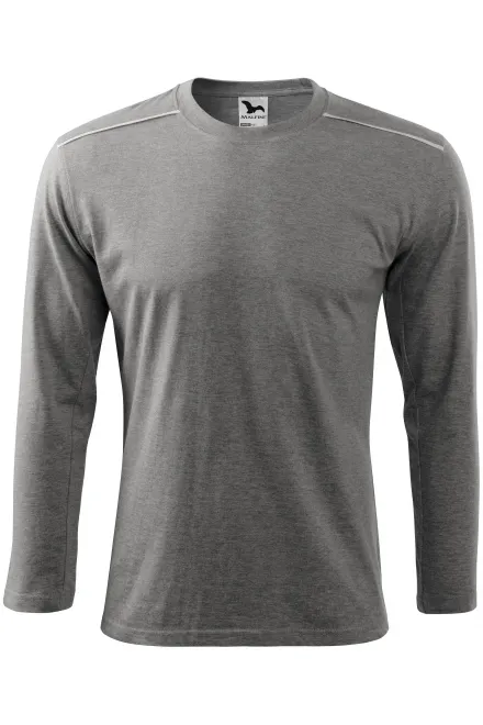 Shirt mit langen Ärmeln - dunkelgrauer Marmor, 3XL