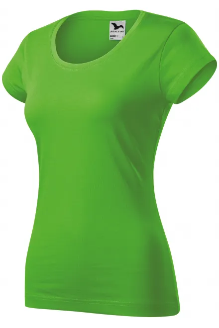 Slim Fit Damen T-Shirt mit rundem Halsausschnitt, Apfelgrün