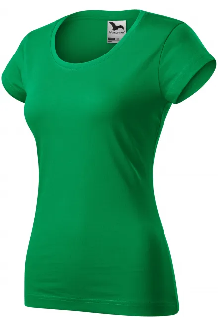Slim Fit Damen T-Shirt mit rundem Halsausschnitt, Grasgrün