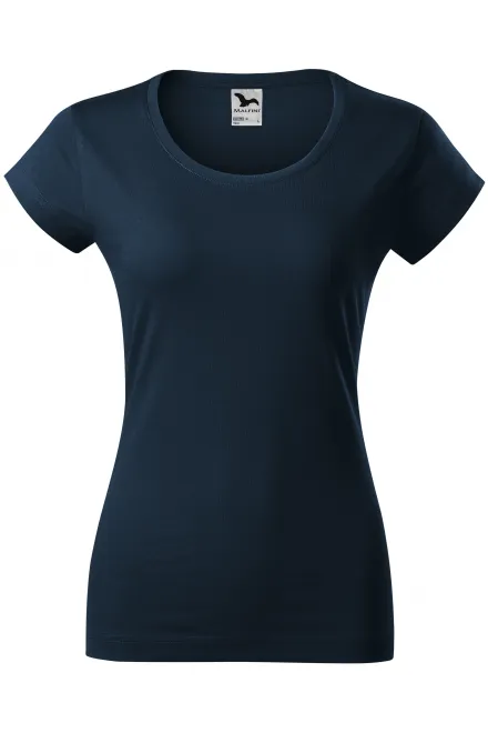 Slim Fit Damen T-Shirt mit rundem Halsausschnitt - dunkelblau, XS