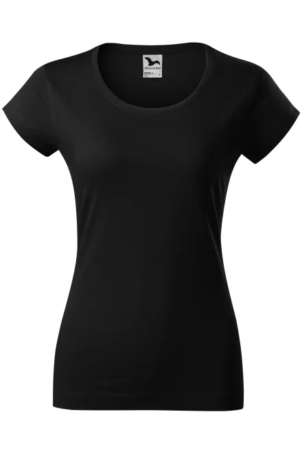 Slim Fit Damen T-Shirt mit rundem Halsausschnitt - schwarz, XS