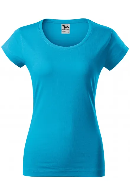 Slim Fit Damen T-Shirt mit rundem Halsausschnitt - türkis, XS