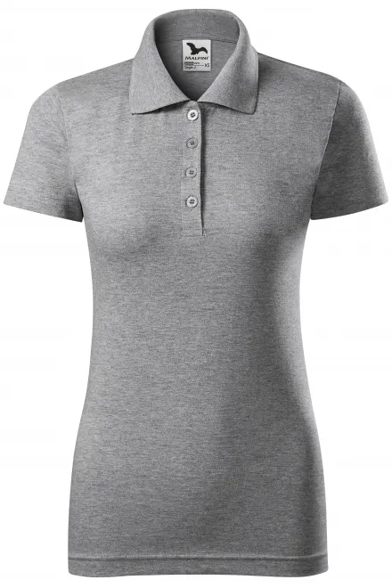 Slim Fit Poloshirt für Damen - dunkelgrauer Marmor, M