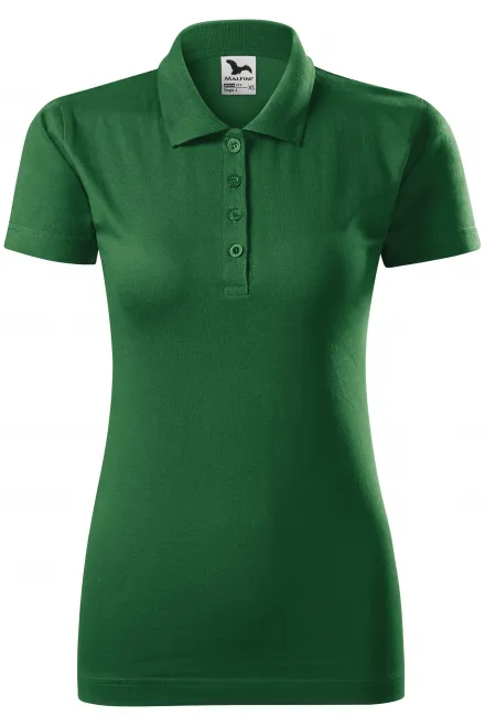 Slim Fit Poloshirt für Damen - Flaschengrün, M
